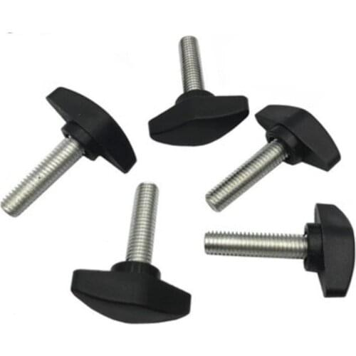2-5pcs M5 M6 M8 36# black plastic head thumb bolts T-type thumb twist screws single handle machine handware 8mm-40mm Length
