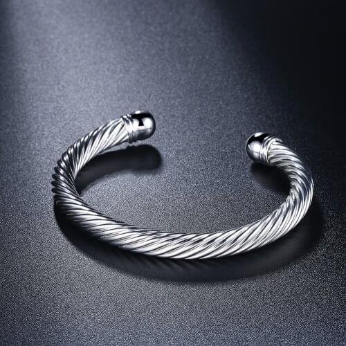925 Sterling Silver Bracelets for Women elegant twisted wire bangle Fashion Wedding Party Christmas Gift Girl student Jewelry