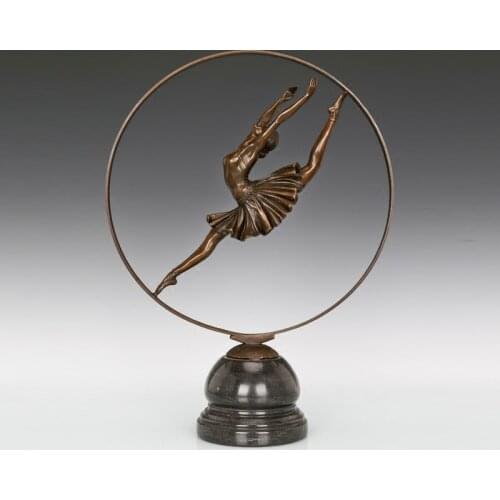 Ballet Dance Girl Statue Bronze Female Dancing Sculpture Modern Ballerina Figurine Art Decoration