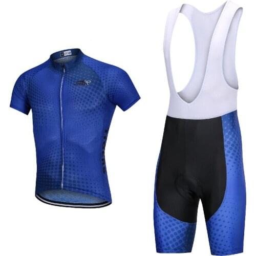 YORK TIGERSSummer breathed Neutral Blue Polkot Bicycle Jersey Springs Anti-Pilling Eco Bicycle Clothing Top Road Team Bicycle