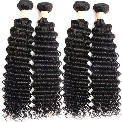 Hairmoda Malaysian Deep Hair Bundles 100% Human Hair Weave Bundles 3/4 Pieces Remy Hair Extensions