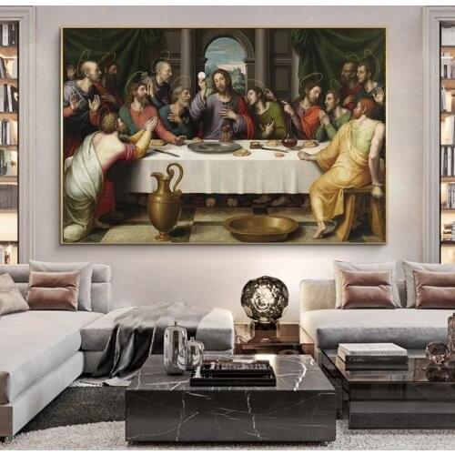 Cuadros The Last Supper Art Canvas Print Painting Famous Jesus Wall Picture Christian Home Decoration Poster for living room