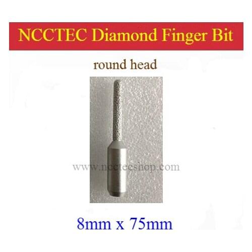 [round head] 8mm 5/16'' straight diamond vacuum brazed router finger bit with 1/2" Shank FREE shipping | granite seam knife