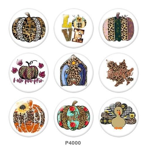 Thanksgiving Leopard 12mm/18mm/20mm/25mm/30mm/40mm Round glass cabochon flat back Making findings snap button jewelry P4000
