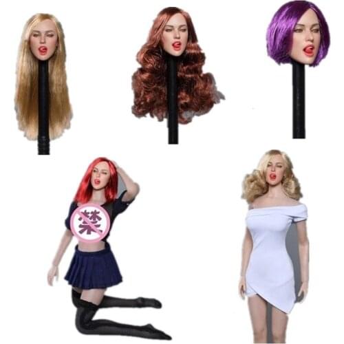 1/6 Scale Head Sculpt Sexy Female GC021 European Beauty Head Carving With Tongue For 12'' Action Figure body