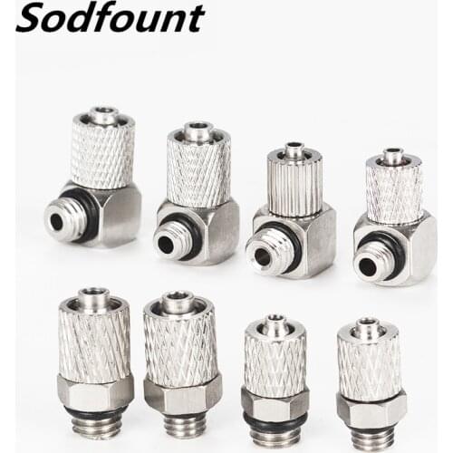 PC/PL miniature tracheal quick connector L type 90 degree straight through M5 M6 Outer diameter 4MM6MM quick screw universal