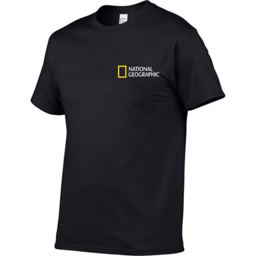 2021 "National Geographic" magazine Harajuku style small color 100% cotton T-shirt with surrounding mens tops