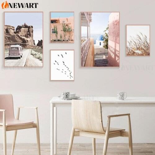 Nordic Landscape Wall Art Painting Home Poster Print Tropic Travel Car Canvas Picutre Modern Picture Living Room Cactus Decor