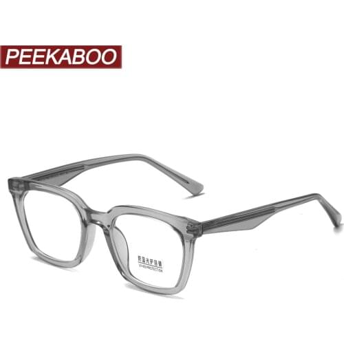 Peekaboo blue light square glasses for men TR90 high quality handmade computer fashion eyeglasses frames women clear lens