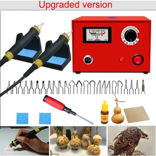 AC 110V 220V 50W Pyrography Pen Machine Wood Burning Pen Set Wood Crafts Burning Tools with Tips For Power Tool