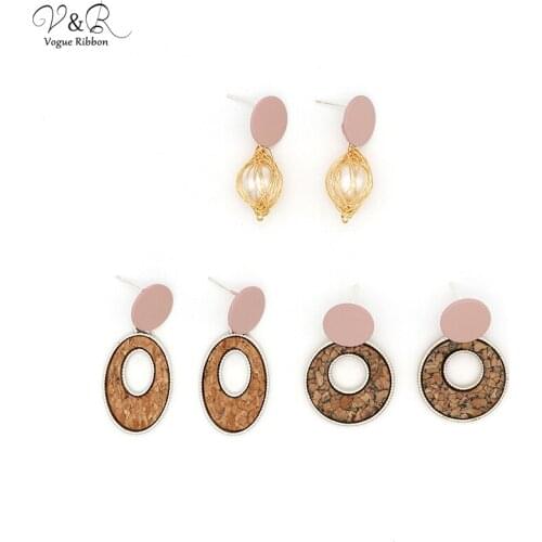 DIY Handmade Jewelry Making Crok Woods Simulated Pearl Bead Charms Pendants Drop Dangle Earring set Components Fashion DIY-147