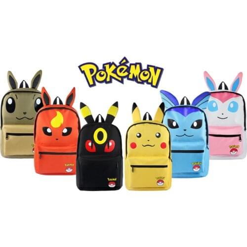Takara Tomy Pokemon Anime Backpacks Kawaii Pikachu Figure Schoolbag Fashion Boys Girls School Supplies Toy Birthday Gifts