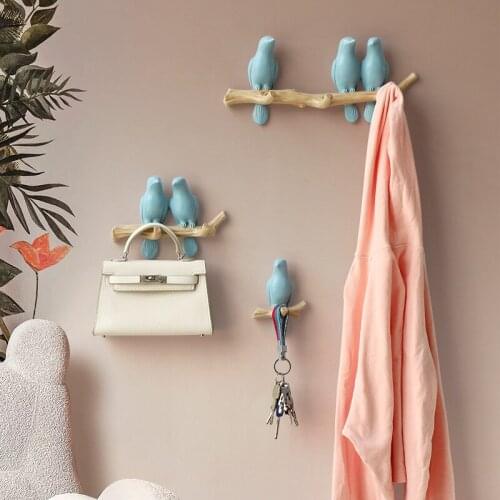 Resin Bird hanger Wall Decorations Home Accessories Living Room Hangerkey kitchen Coat Clothes Towel Hooks Hat Handbag Holder