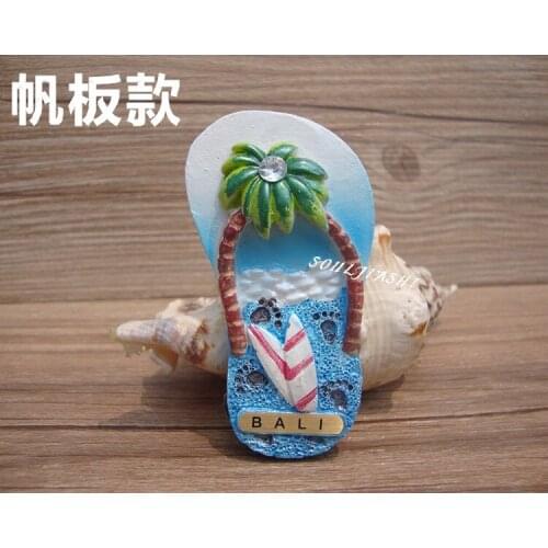 Bali Souvenir Creative Gift Resin Slippers Turtle Windsurfing Shell Fridge Magnet