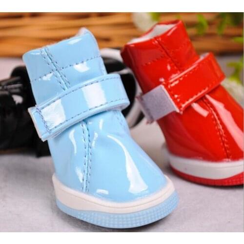Pet Supplies Pet Dog Shoes PU Lovely Shoes Pet Warm And Fashion 4 color 4pcs/set