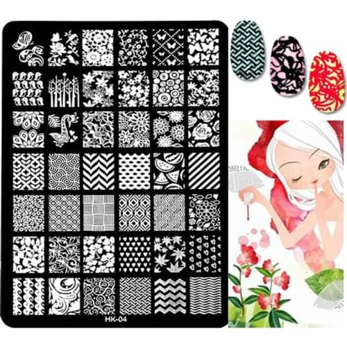 One Pcs Plate XL Size Nail Art Metal Image DIY Stamping Plate