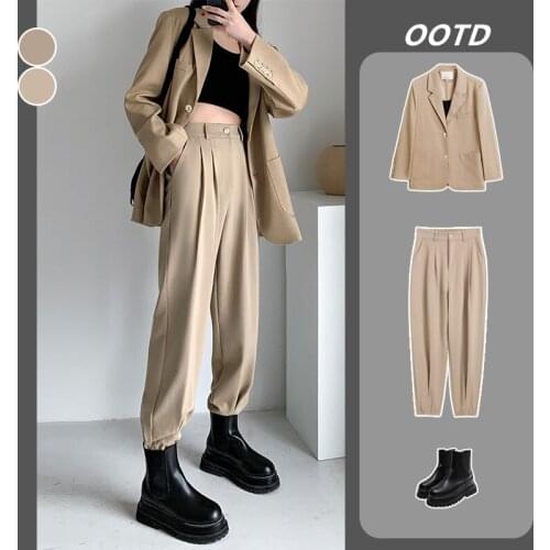 Elastic Waist Streetwear Cargo Pants Woman Jogger Trousers New Hip Hop Harem Pants Harajuku Slim High Waist Woman Khaki Pants