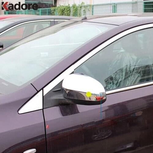 Rearview Mirror Cover Trim For Toyota Vios Yaris Sedan 2013 2014 2015 Chrome Side Door Mirrors Frame Covers Car Accessories 2pcs