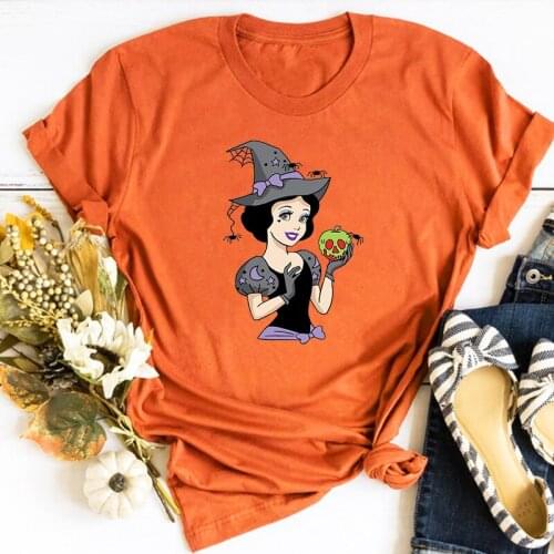 Halloween Princess Shirt Graphic Tees Women 2021 Halloween Party Funny Tee Ladies Tops Halloween Spooky Tshirt Gothic L