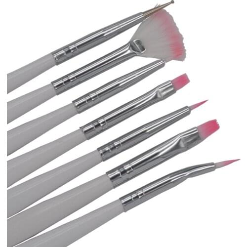 YZWLE 1 Pack New Arrival High Quality 7Pcs Acrylic Nail Art Pen Tips UV Gel Builder Painting Design Brush Tool Set