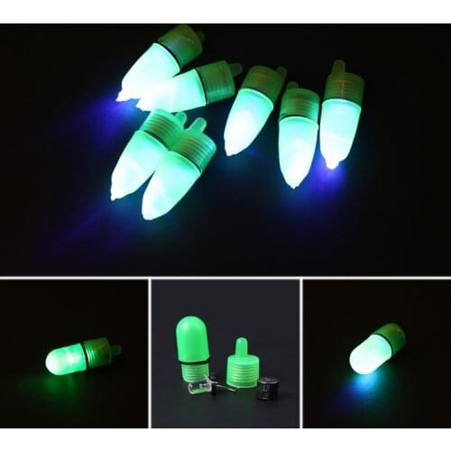 10pcs/bag Night Float Fishing Rod Tip LED Light Alarm Bell Bite Carp Clip Alerter blue light green light