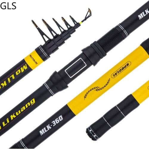 2.1m 2.4m 2.7m 3.0m 3.6M Super light super hard Carbon Fiber Freshwater Saltwater Telescopic Fishing Rod Portable Spinning Rod