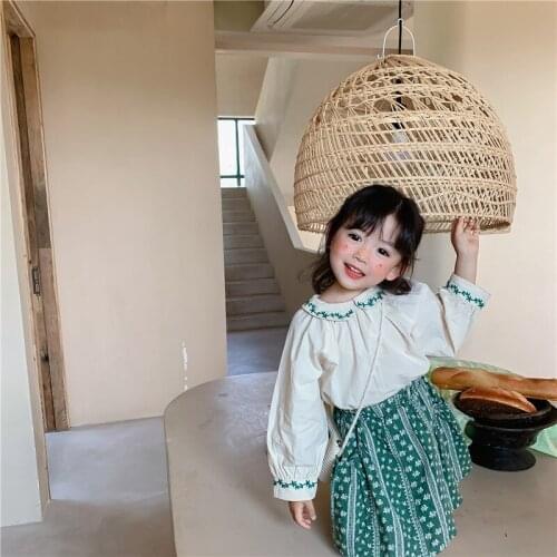 Girls Suits Blouse + Skirt 2pcs Kids Cotton 2021 Floral Spring Autumn Uniforms Custom Sport Sets Teenagers Outwear Children Clot