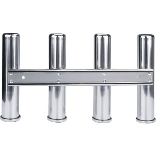 4 Tube Rod Holder Triple Stainless Steel Vertical Multi-use Fishing Rod Holder Wall-hung Style For Boat Yacht