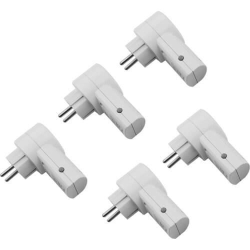 5 Wireless Power Switch Sockets Remote Controller EU Plug High Performance Wireless Remote Control Power Switch Plug White