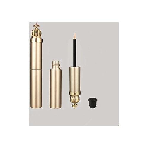 8ml Empty Cosmetic Gold Crown Lipgloss Lip Glaze Containers Makeup Eyeliner Wand Brush Packing Bottle DIY Beauty Eyelash Bottle