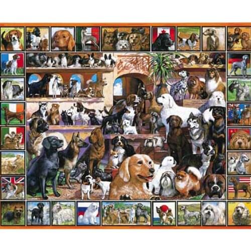 5D DIY full Square Round Diamond Embroidery Dog 3D Diamond Painting Animal Collection Cross Stitch Mosaic Home Decoration