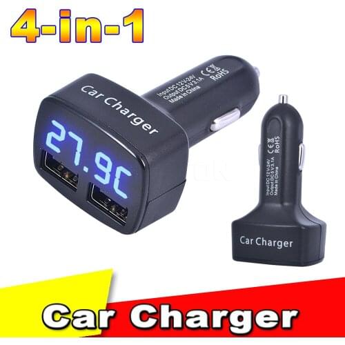 Car USB Charger Quick Charge Mobile Phone Charger 2 Port USB Fast Car Charger 12V 3.1A LED display car charger