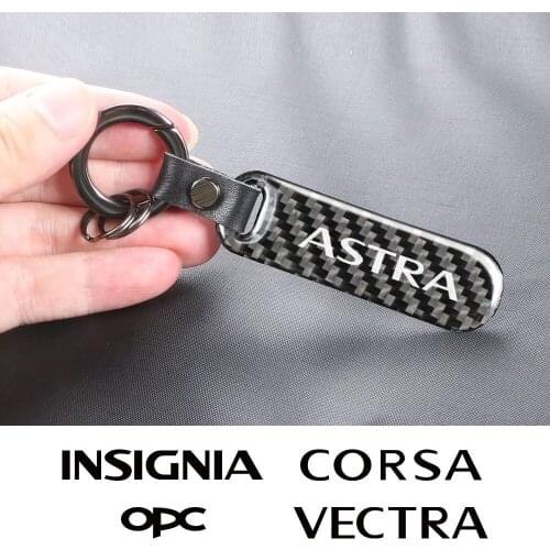 Car Keychain Key Ring Logo Carbon Fiber Pendant Holder For Opel Astra Insignia Corsa Vectra Zafira Grandland Meriva Accessories