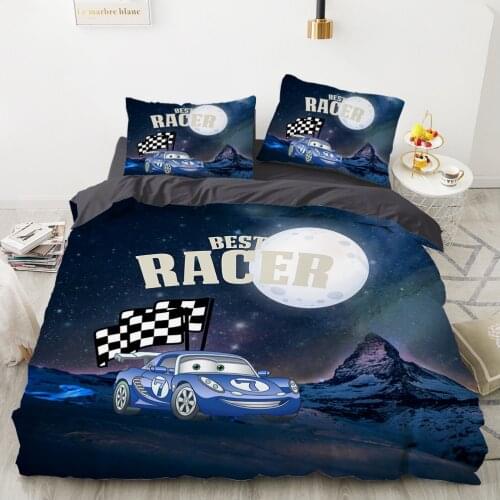 Car Cartoon Kids Bedding set for children baby girls Duvet cover set pillow case Bed linens Quilt cover 240x220 140x200 moon