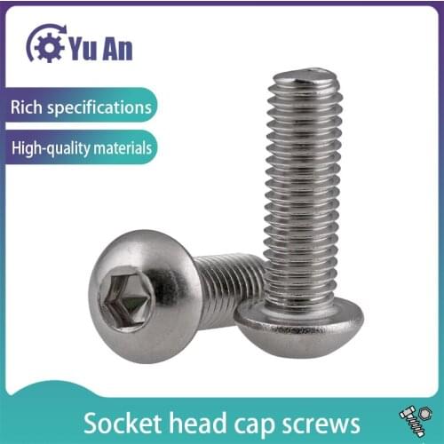 Iso7380 10.9 Nickel Plated Mushroom Head / Half Round Head Hexagon Socket Head Screw M1.6-m8 50PCS