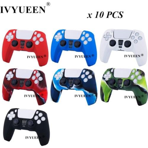 IVYUEEN for Sony PlayStation 5 PS5 Controller Gamepad Silicone Case Protective Skin Cover with Gel Thumb Stick Grip Wholesale