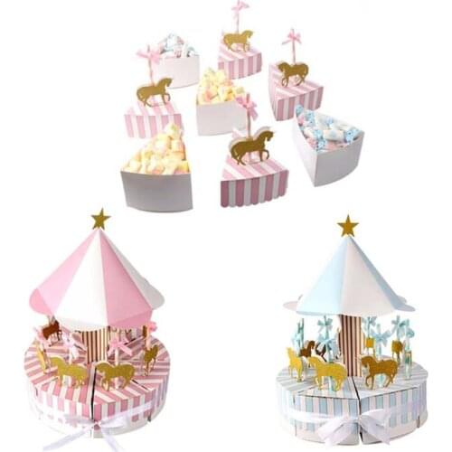 Cake Box Carousel Candy Box Wedding Favors And Gifts Souvenir For Guest Party Favors Gift Candy Box Wedding Decorations