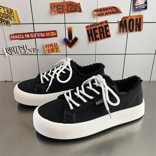 2021 New Canvas Shoes Mens Skateboarding Shoes Fashion Breathable Casual Shoes Men Sneakers Thick Bottom Leopard Bread Shoes