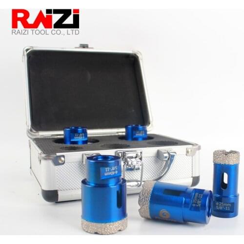 5 Pcs Diamond Coated Hole Cutter Drill Bit Set For Porcelain Ceramic Tile Granite Stone Hole Saw Tool with Aluminum Case