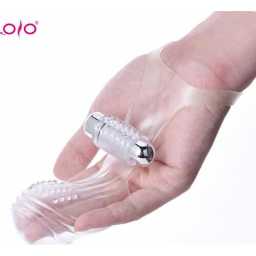 OLO 2021 New Female Vibrating Finger Brush Comfortable Ergonomic Transparent Finger Sleeve Vibrator G-Spot Massager Sex Toys