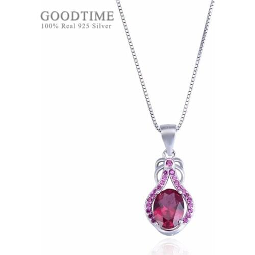 Noble Women Fashion Pure 925 Sterling Silver Necklaces Zircon Pendant Necklaces Girl Chain Jewelry Accessory For Dress Up