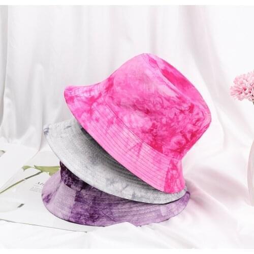 Hot Tie Dye Bucket Hats Reversible Double-Side-Wear Hat Avocado Zebra Cow Print Packable Outdoor Sun Hat Fisherman Caps