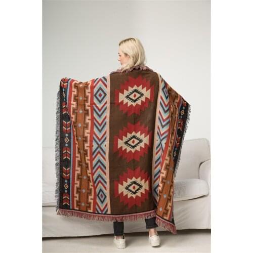 Retro Blanket for Babies Accessories Newborn Indian Ethnic Style Carpet Creative Geometric Tapestry Room Decor Sofa Mat Tapestry