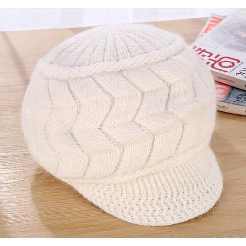 Female Casual Adult Rabbit Caps Cover Head Women Solid Autumn Winter Rabbit Hair Winter Skullies Hat Warm Beanies Hats