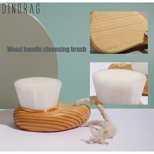 Facial Cleansing Brush Wood Handle Soft Superfine Fiber Deep Clean Exfoliator Rich Foam Helper Skin Care Facial Beauty Tools
