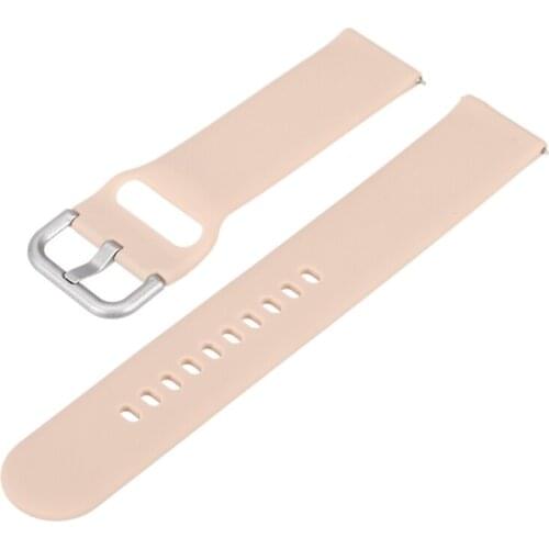 Silicone Watch Strap 20mm Pure Color Waterproof Sport Watch Band For Smart Watch Replacement Bracelet Wrist With Plastic Buckle