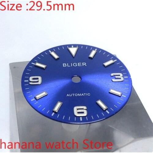 Bliger Sterile 29.5 mm is suitable for NH35 NH36 7S26ETA 2824/2836 Miyota8215/8205/821A sport blues mens watch night CD parts