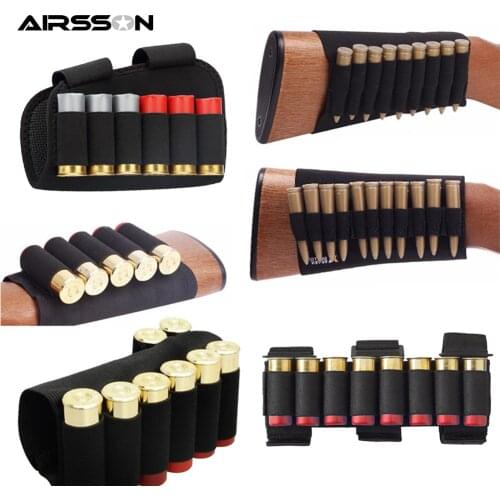 1000D Nylon Bullet Bag Outdoor Buttstock Hunting Ammo Pouch Tactical Military Airsoft Shell Holder Gun Accessories Cartridges