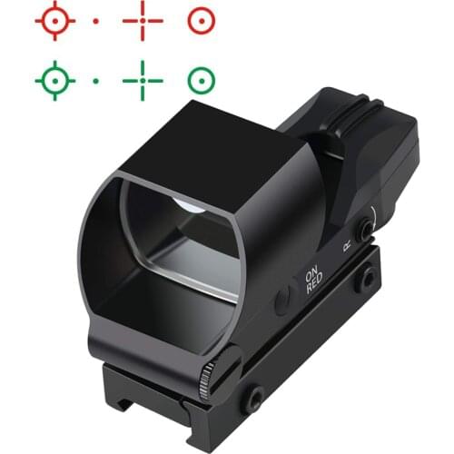 Reflex Sight 1x22x33mm Red Dot Sight 4 Reticles Patterns with 20mm Pic Rail Mount Tactical Optics Sight