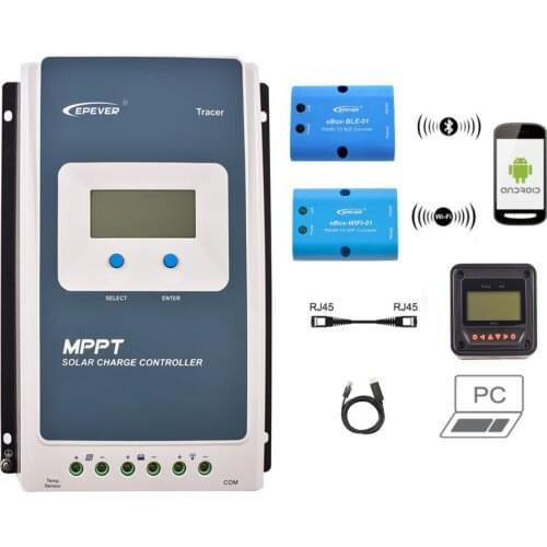 Tracer 4210AN EPsloar 40A Battery Voltage Control MPPT Solar Charge Controller Regulator 520W 1040W PV Input Power